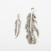 Factory direct sales DIY retro alloy jewelry accessories ancient silver leaves feather pendant pendant