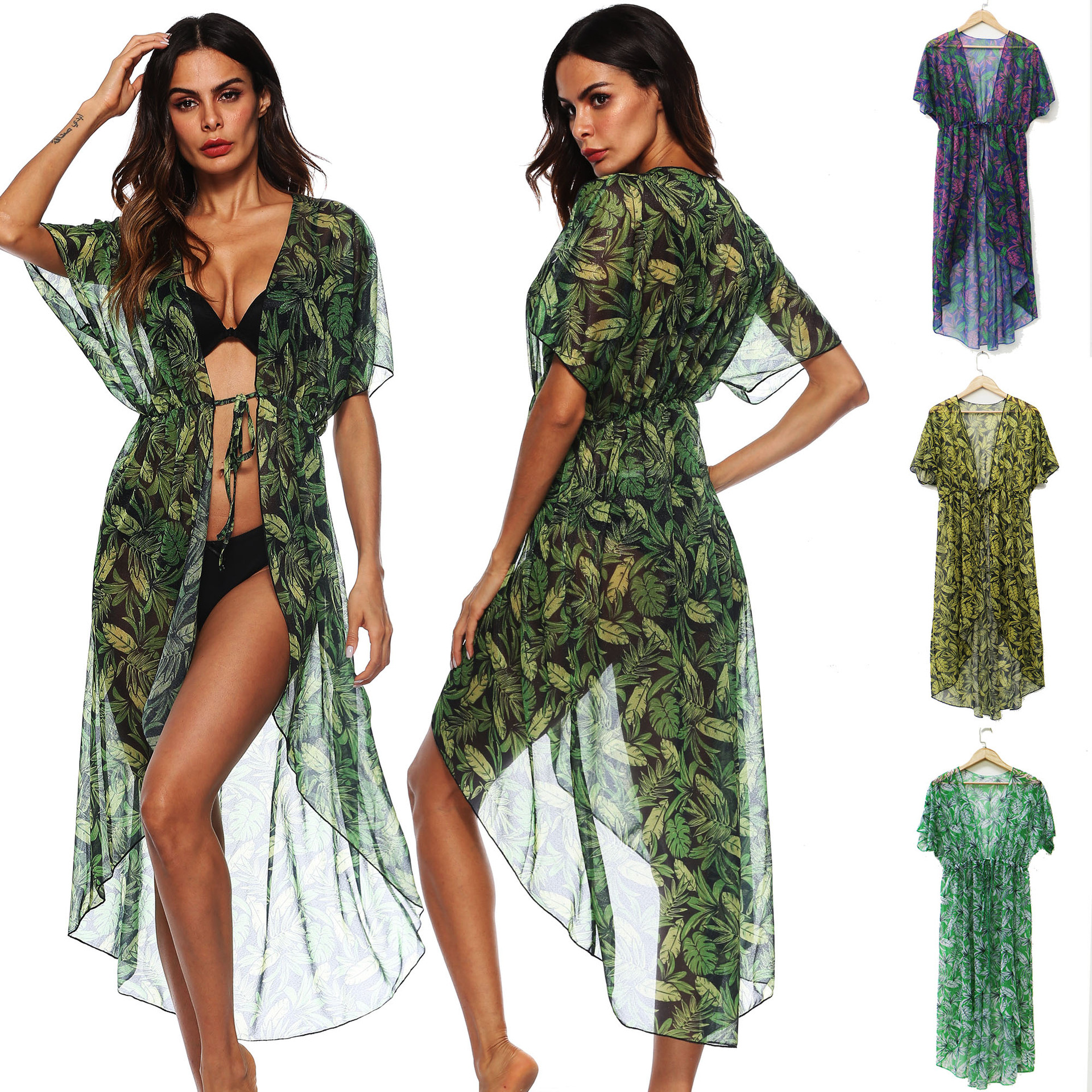 Women's Casual Vacation Leaves Printing Cover Ups display picture 1