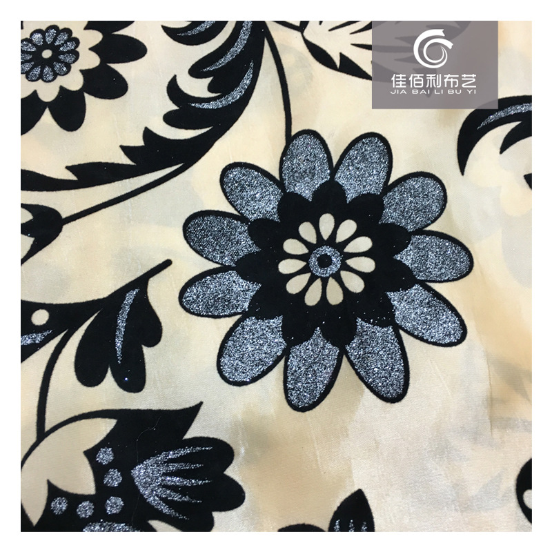 变色龙植绒面料 锦涤纺植绒  植绒金粉布 抱枕桌布家纺面料