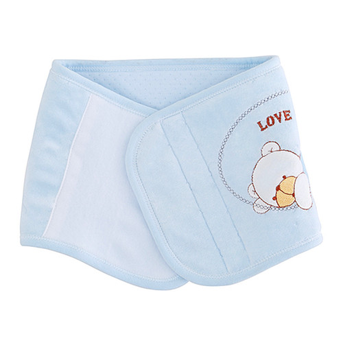 Cartoon Embroidered Stomach Belt for Newborns and Infants, Thicker Protective Waistcoat for Baby with Bear Design