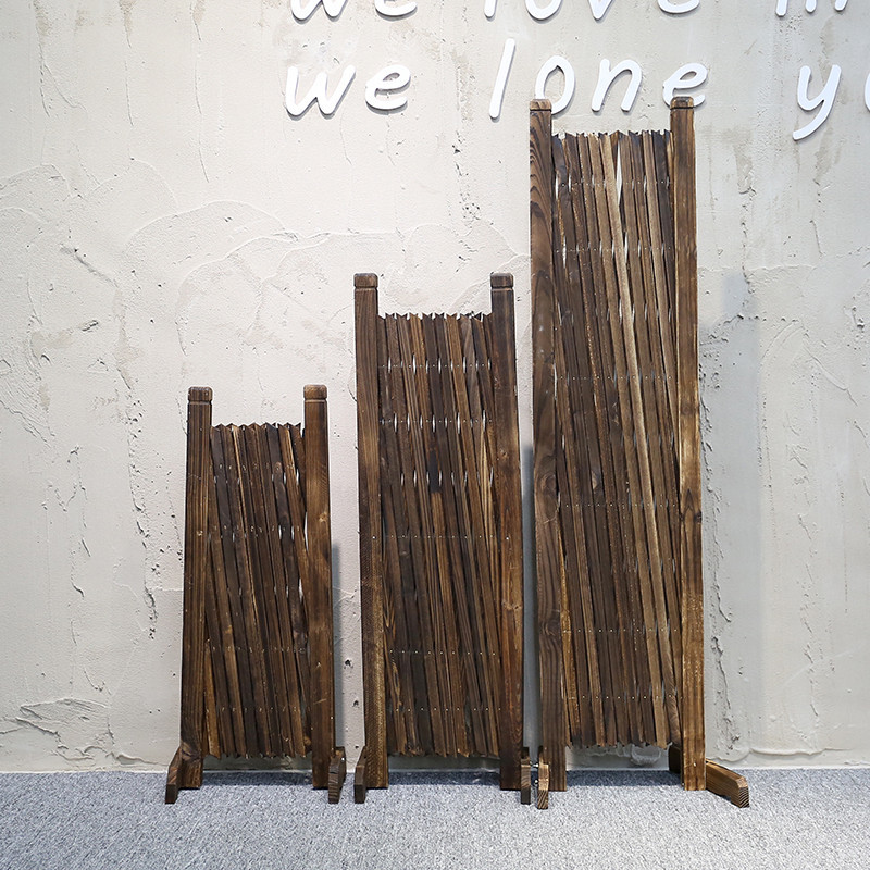 Carbonize Wood color Anticorrosive wood solid wood enclosure stretching vertical fence Bamboo fence Landscape Engineering shop decorate