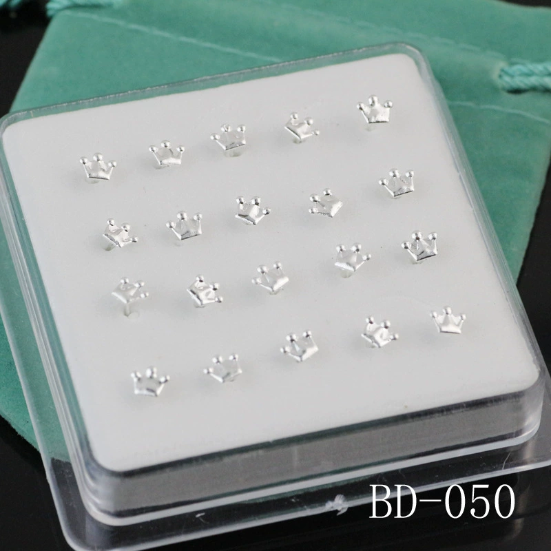 Европейский и американский новый пирсинг носа гвоздь Корона Серебряный гвоздь мужской и женский трансграничные поставки