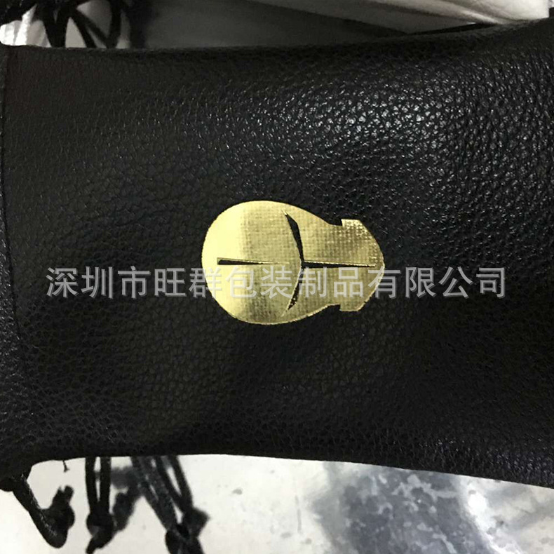 销售烫金pu束口袋 pu皮革防水抽绳束口袋 防水束口袋定制