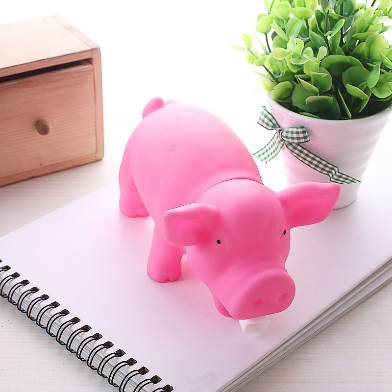 Juguete para mascotas cerdo mediano perro gritando juguete de alta calidad juguete de vinilo zumbido cerdo truco de ventilación cerdo resistente a mordeduras