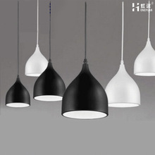 LED吊燈餐廳燈具黑白 三頭飯廳燈 個性廚房燈 單頭創意吧台燈