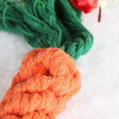 廠家直銷 寵物玩具用品 編織棉繩胡蘿蔔60克狗狗啃咬磨牙棉繩玩具