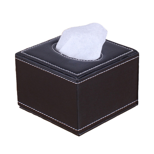 Advertising Suede Square Leather Tissue Box, Hotel Restaurant Tissue Box Manufacturer Gift Wholesale