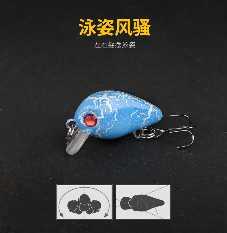 2 Pcs Small Deep Diving Crankbaits 38mm 8g Hard Artificial Baits Minnow for Bass Pesca Carp Perch Fishing Lures Tackle