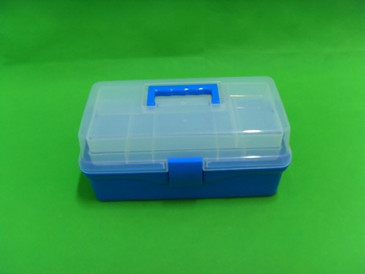 厂家直销14寸多层透明工具塑料收纳加厚化妆首饰盒零件手提箱