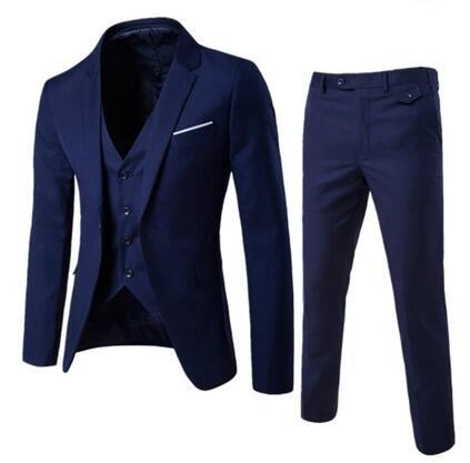 Traje traje de dama de honor de tres piezas para hombre coreano slim fit novio vestido de novia traje de hombre desgaste formal desgaste de negocios