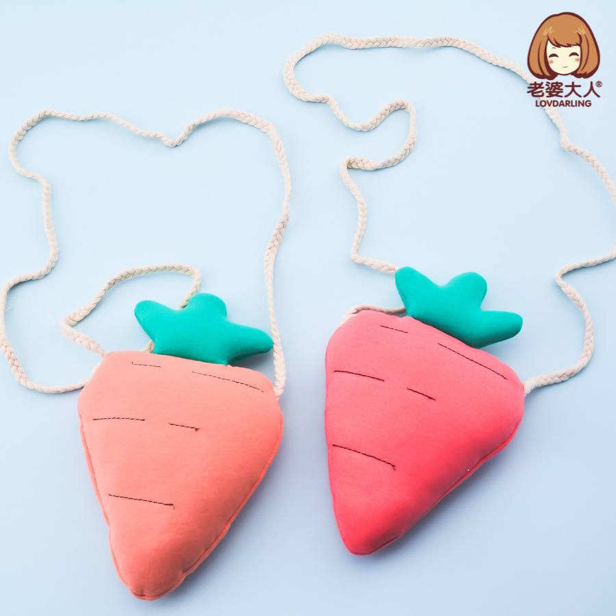 老婆大人胡萝卜布艺手工儿童挂包童装店饰品手提包包儿童礼物|ru