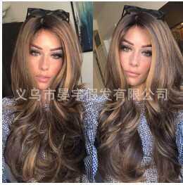 欧美新款外贸女士中分长卷发  厂家新款现货直销 一件代发