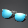 Fashionable metal ultra light sunglasses suitable for men and women, cat's eye, wholesale