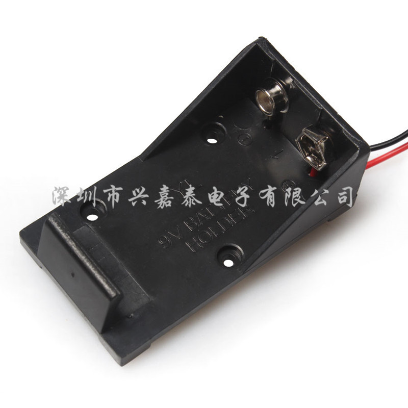 9V电池盒 9伏电池扣 6F22 带线 无盖 无开关电池座 9v电池