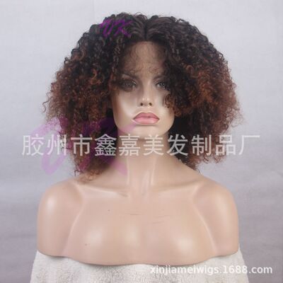 化纤前蕾丝假发 非洲曲假发头套 热销欧美假发 lace front wigs|ru