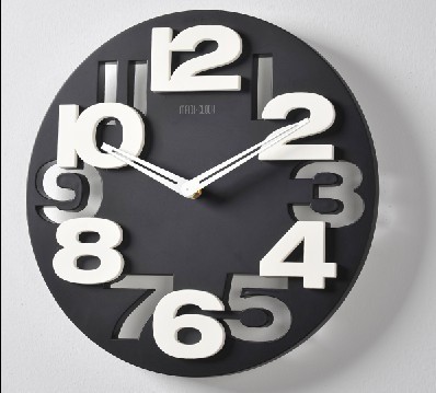 Cóncavo-convexo tridimensional de moda digital Reloj de pared color arte Reloj de pared decoración del hogar Reloj de pared