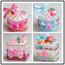 丑小丫美美益智仿真水果汁冰淇淋冰沙蛋糕宝盒食玩玩具diy材料包