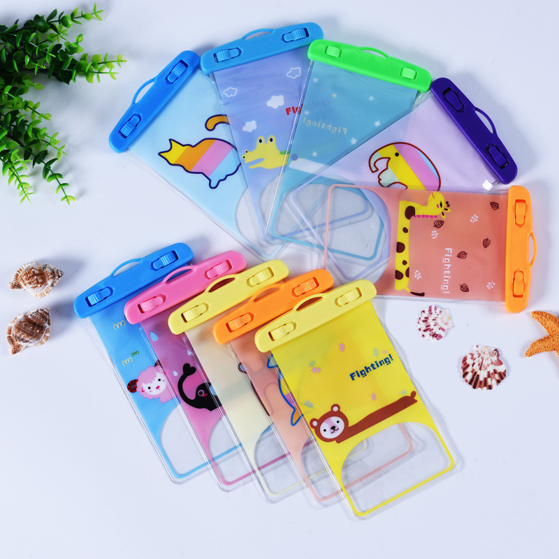 厂家水下拍照触屏密封PVC手机防水袋透明卡通户外潜水防水手机套|ru
