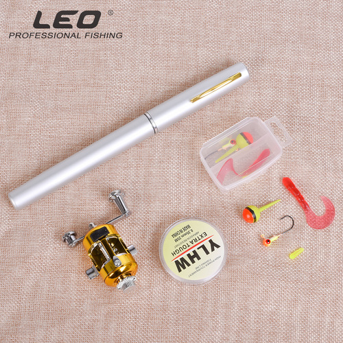 Y4516 [4-piece pen-type fishing rod drum set] Portable pocket ice fishing rod and sea rod fishing gear set