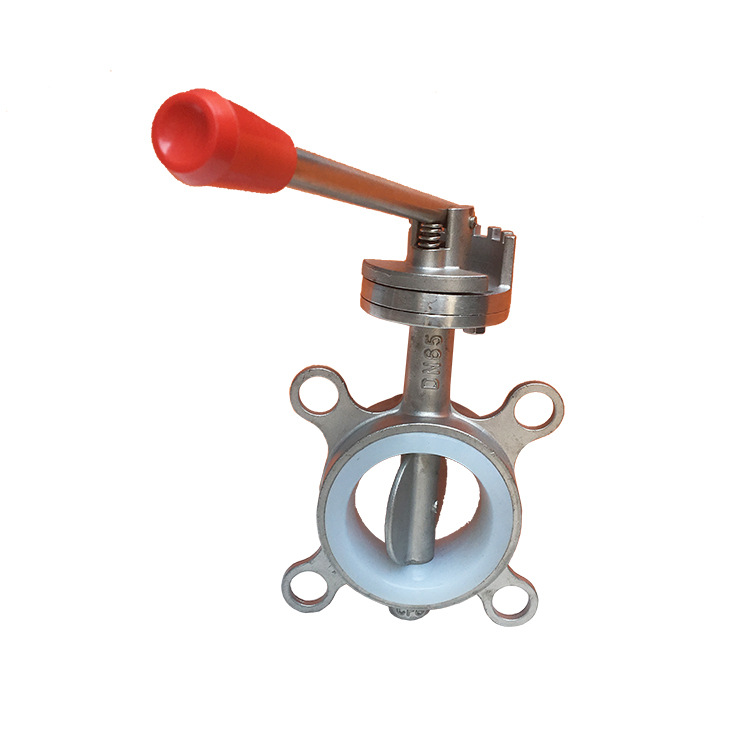 热门销售 不锈钢手柄衬胶蝶阀 不锈钢硅胶密封手动蝶阀 D71X-16P