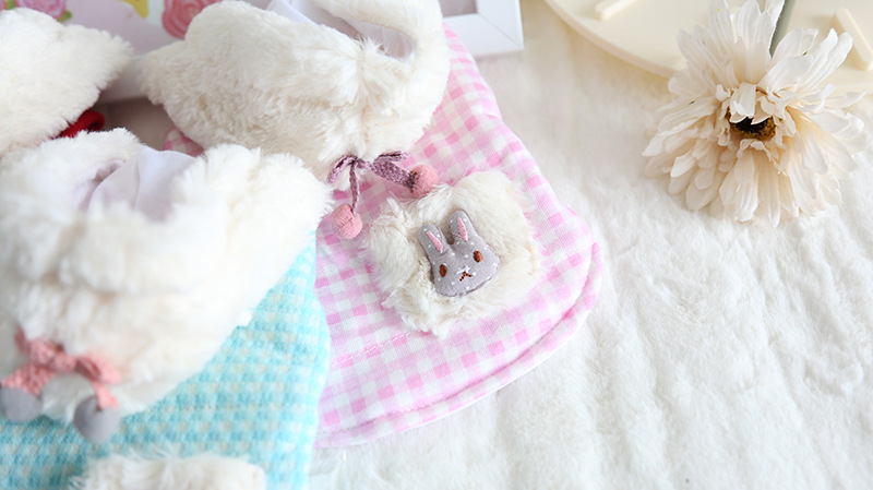 小兔口袋格子马甲