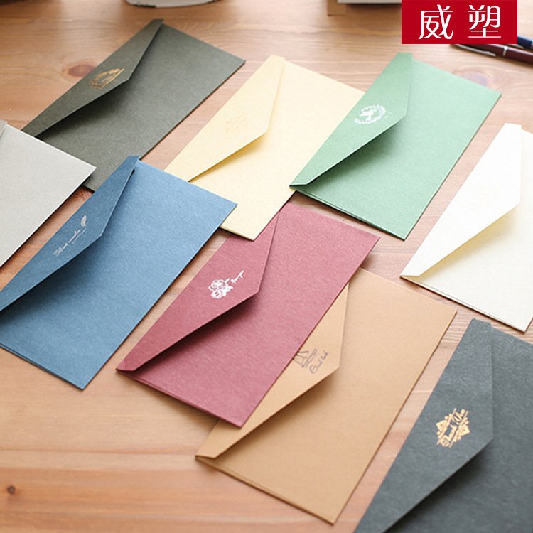 厂家定做高档黑色珠光纸信封 牛皮纸双胶纸彩色信封 西式烫金信封