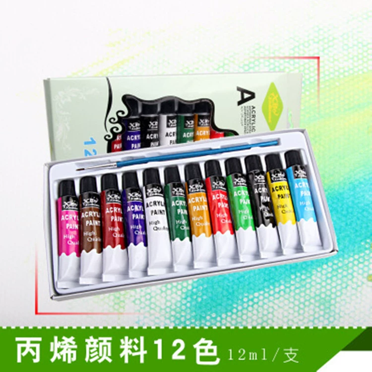 Акрил, художественная палитра, 12 цветов, 12 мл, ручная работа, рисование ручной работы