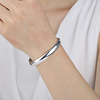 Silver bracelet, glossy fashionable accessory suitable for men and women, silver 999 sample, wholesale