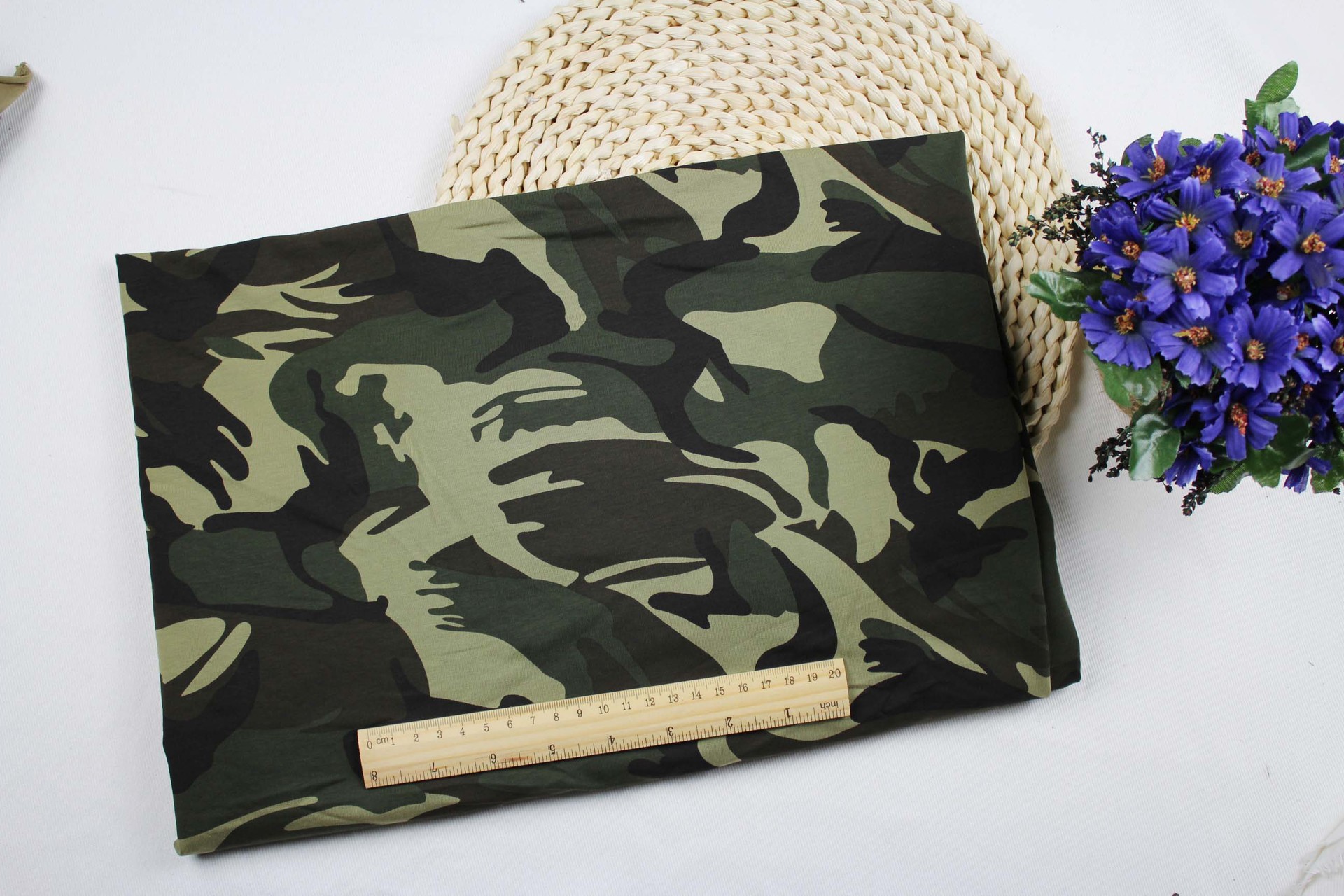 现货供应40支拉架针织迷彩  莫代尔迷彩布 紧密纺迷彩 战地迷彩布