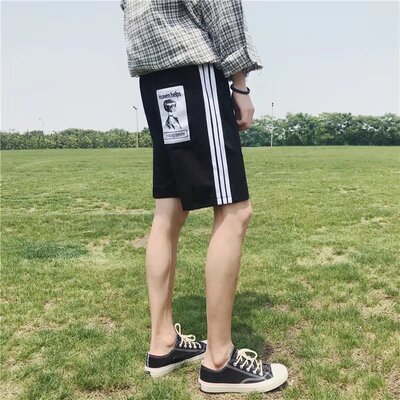 夏季男装新款短裤男士韩版潮流宽松中裤子学生夏天休闲沙滩五分裤