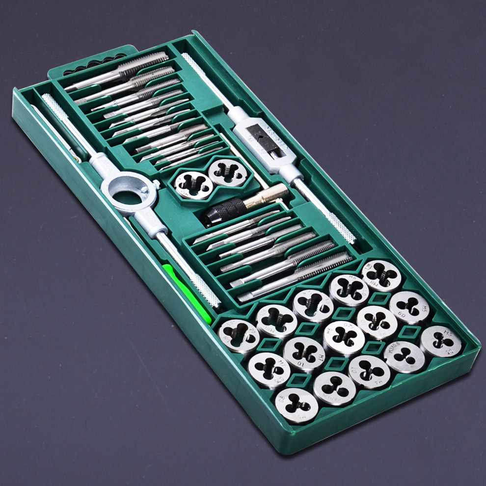 得威斯丝锥板牙套装工具 公制手用丝锥丝攻扳手丝攻组合工具套装