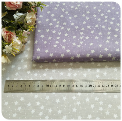 全棉精梳60支9088平纹棉布府绸印花五角星童装裙装面料现货|ms