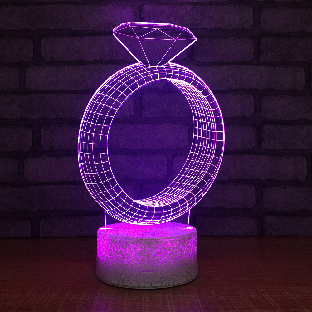 亚马逊爆款 爆裂纹3D灯小夜灯台灯