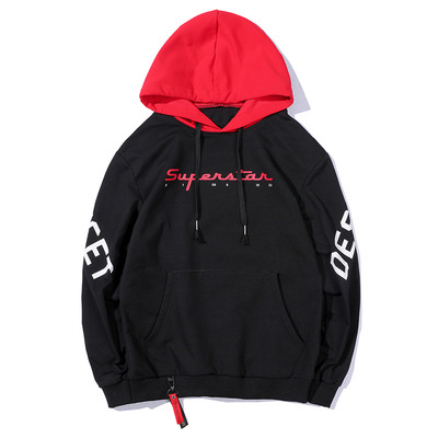 19 man new pattern Socket Long sleeve Sweater fashion Easy Hooded Sweater Wild collision color oversize Sweater