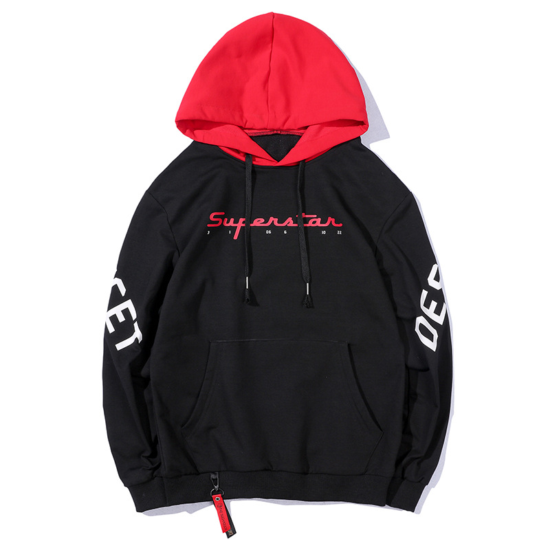 19 man new pattern Socket Long sleeve Sweater fashion Easy Hooded Sweater Wild collision color oversize Sweater