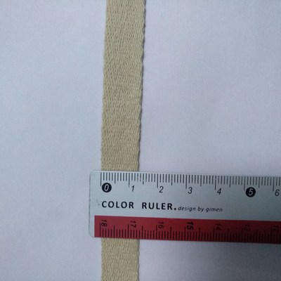 厂家专业生产13MM米黄色双人字纹棉织带 现货供应
