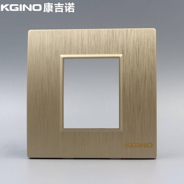 拉丝香槟金86型二位空面板强弱电网络组合插座金色多媒体墙插面板