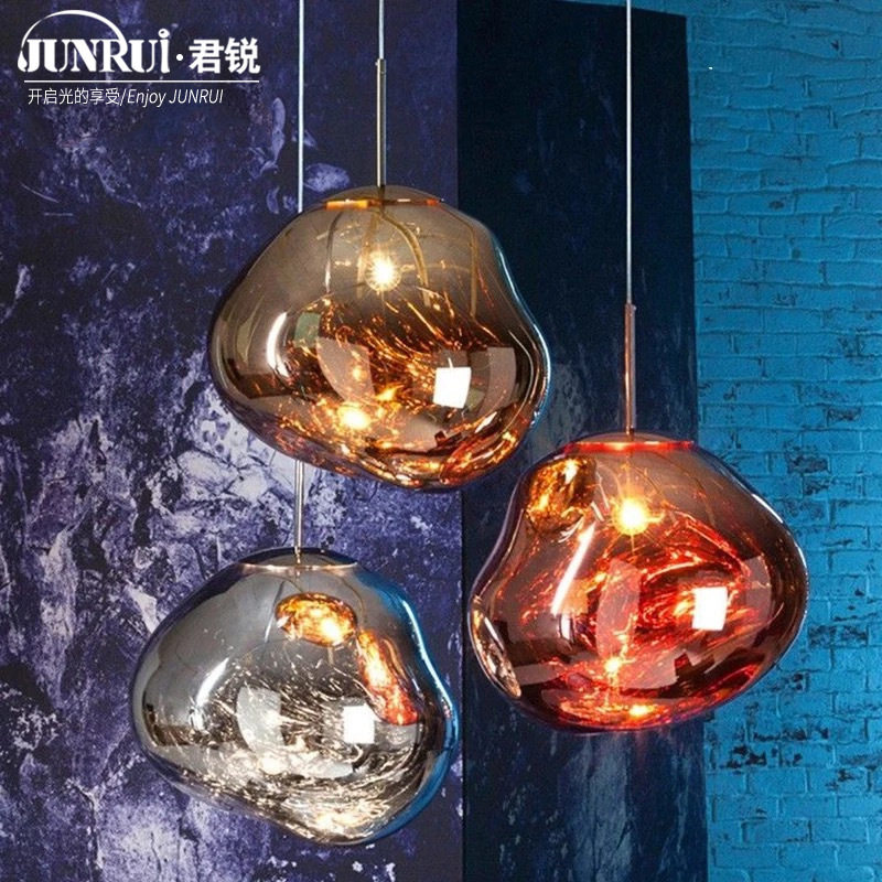 Post-modern lava chandelier glass lamp clearance 2 pieces Silver