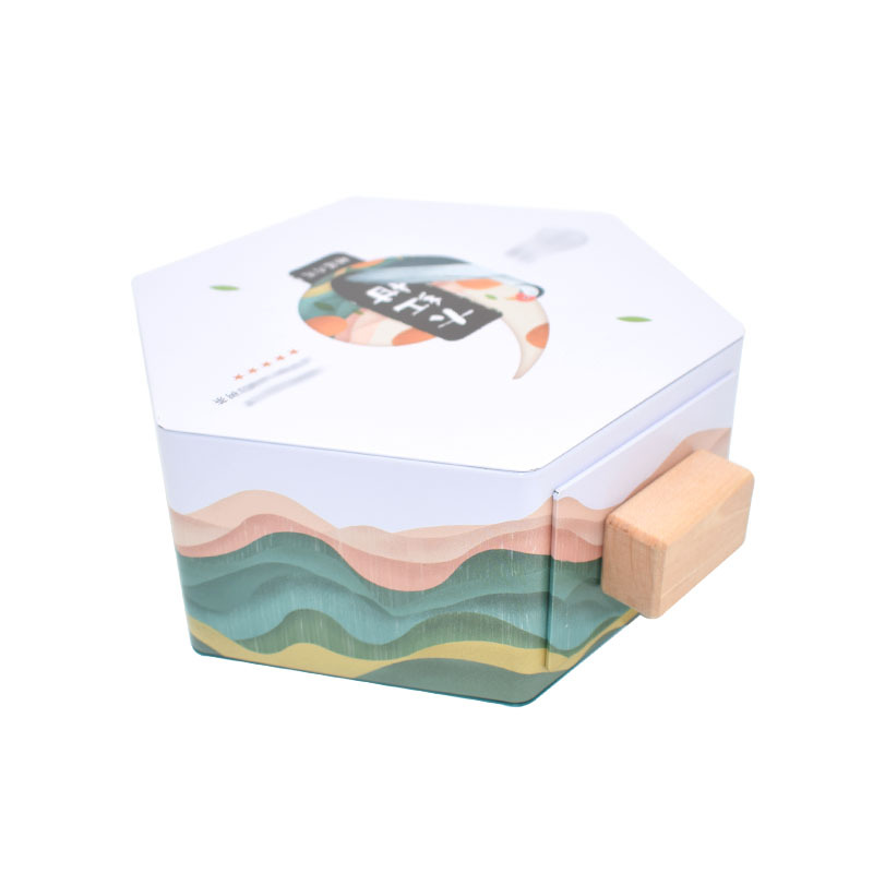 特色茶叶铁罐 六角形茶叶铁罐包装 创意柑普茶铁盒六菱形定制
