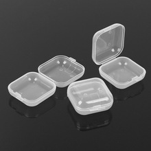 塑料耳塞盒迷你PP小方盒首飾魚鉤元件器收納盒單格有蓋透明盒廠家