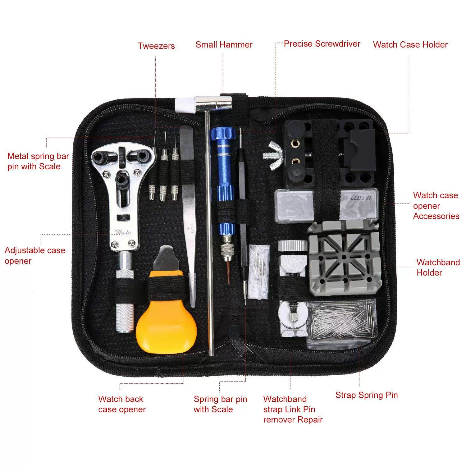 Watch repair, tools set, watch strap, 144 pieces