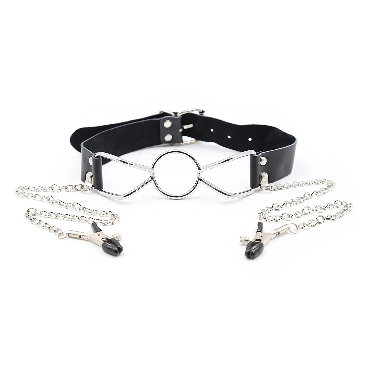 Adulto sexy negro boca taza pecho clip cadena clip boca enchufe boca taza flirting gag suministros fábrica al por mayor Amazon