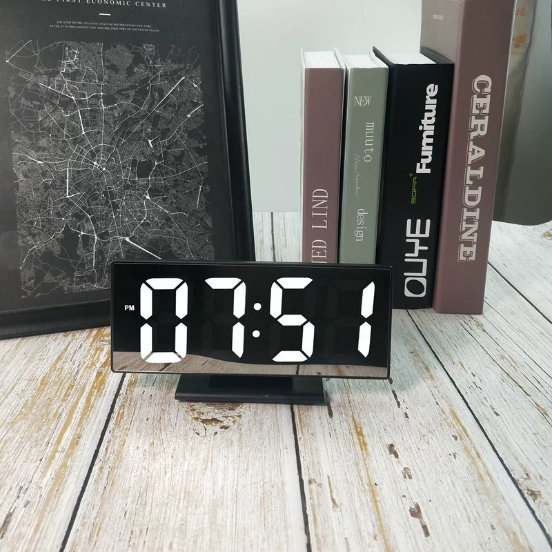 Fashionable electronic mirror for bed, thermometer, mirror effect, Korean style