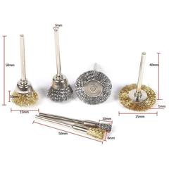 Wire brush copper wire brush metal rust removal wheel with handle wire wheel brush T-shaped polishing brush cross-border combination set
