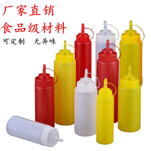 Manufacturer wholesale plastic leak-proof squeeze bottle salad sauce cream squeeze bottle jam bottle plastic bottle condiment bottle