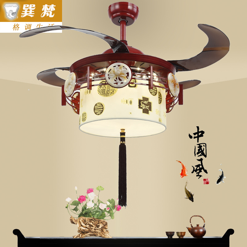 Manufactor Direct selling New Chinese style Ceiling fan lamp Fan light a living room Restaurant lights Retro Industry Fan a chandelier Long-range remote control
