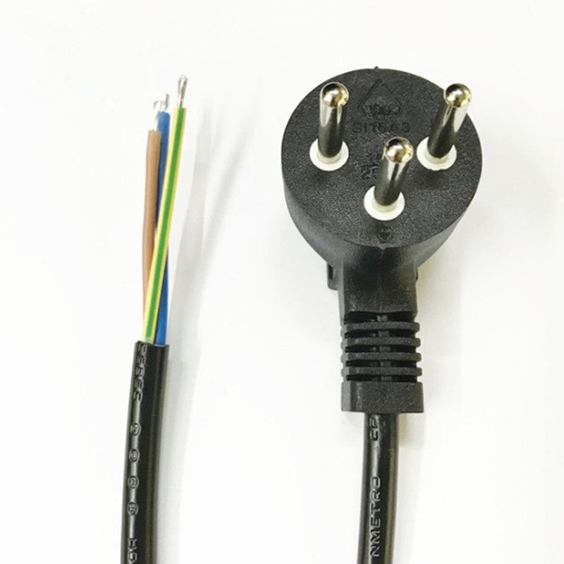 销售 三芯SAA认证0.75平方灯具连接线 阿根廷三芯插头电源线