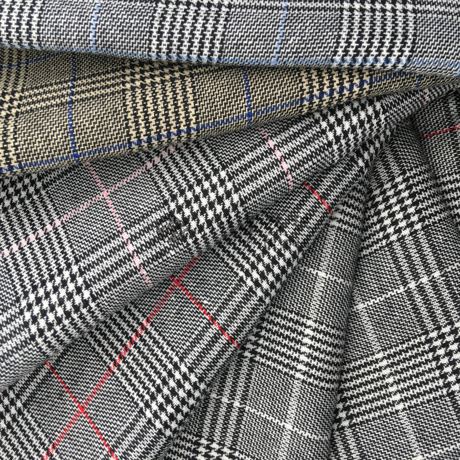 现货供应 千鸟格 色织面料 小西装外套 裤子 鞋布 批发DH181-1