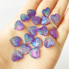Resin heart-shaped, accessory, shiny earrings with accessories, 12mm, mermaid, 13 colors