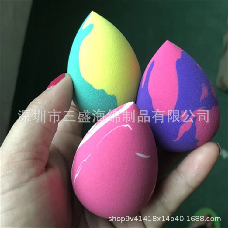 双色亲水性非乳胶粉扑化妆干湿两用 化妆海绵水滴粉扑 水滴粉扑